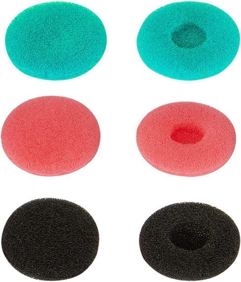 Sennheiser MX500 Earbud Tips - Foam Replacement Earbud Pads, 6 Pairs in Black, White, Pink - Compatible Earbud Tips