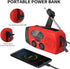 Solar Emergency Hand Crank Weather Radio, Portable NOAA AM/FM Radios with SOS Alarm, Red