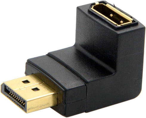 Cablecc Down Angled 90 Degree DisplayPort Male to Female Extension Adapter, 4K 60hz