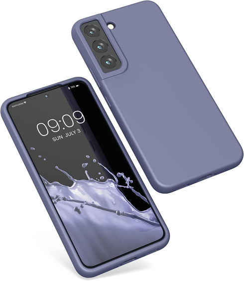 kwmobile TPU Silicone Case for Samsung Galaxy S22 - Soft Finish Phone Cover in Matte Lavender Grey