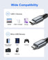 SNANSHI Micro USB to USB C Cable 4FT, Braided Charging Cable for Headphone, Phone, Controller