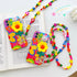 Lanyard Case with Strap and Wrist Band for iPhone 13 Pro Max, Unique Cute Kawaii Colorful Painting Flowers Design