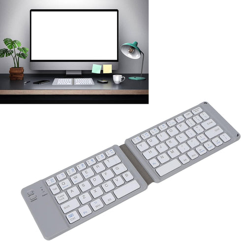 PUSOKEI Foldable Keyboard, Portable BT3.0 Fast Typing Silent Mini Keyboard with 120mAh Battery