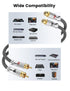 2RCA 2RCA 2RCA Theater(12Ft/4M,Silver) EMK Extension Cable, Male to Female Extension Cord, Gold Plated Heavy Duty