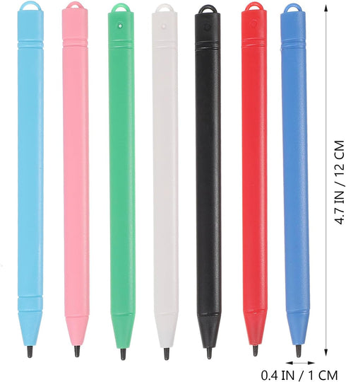 Homoyoyo 7pcs Colorful Drawing Stylus with Tether, Replacement Pen for LCD Writing Tablet, Drawing Board, Doodle Pad