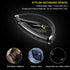 Bluetooth Headphones, Upgraded Foldable Wireless Neckband Headset with Retractable Earbuds, Noise Cancelling Stereo Earphones with Mic for Workout, Running, Driving (with Carry Case)