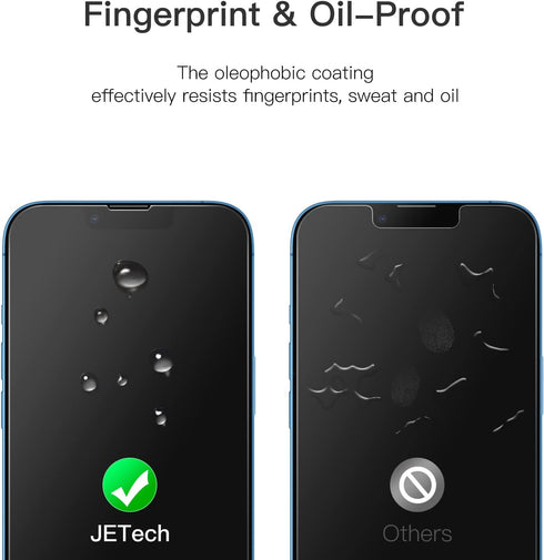 JETech 3-Pack Full Coverage Screen Protector for iPhone 13 Pro Max 6.7", HD Clear, 9H Tempered Glass, Case-Friendly.