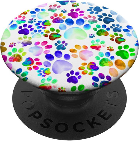 PopSockets Standard PopGrip with Colorful Dog Paws Print