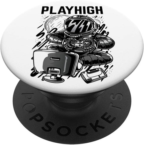 Astronaut Gamer Console PC Nerd VR Gift PopSockets Grip and Stand for Phones and Tablets