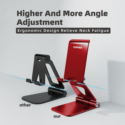 TOPGO 2 Pack 16 15 14 13 12 11 Adjustable Metal Desk Phone Stand, Portable Phone Stand, Compatible with iPhone Pro Max