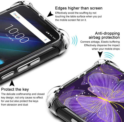 FollmeAir for Samsung Galaxy A10E Case, Slim Flexible TPU for Girls Women, Purple Butterfly Airbag Bumper Cover