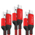 AkoaDa 3-Pack USB Type C Cable, 3.3ft Nylon Braided Fast Charger for Samsung Galaxy Note 9, LG V50, Moto Z (Red)