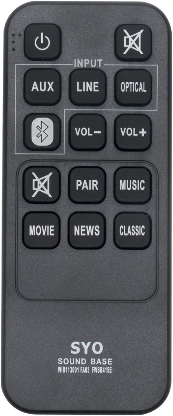 New WIR113001-FA03 Remote Control for Sanyo Sound Bar FWSB415E, FWSA205E WIR113001-FA05