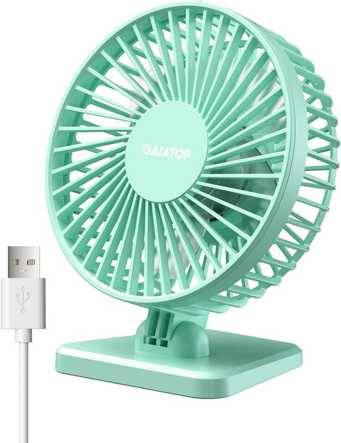 Gaiatop USB Desk Fan, Small But Powerful, Personal Portable Quiet 3 Speeds,