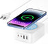 Multiple USB Charging Station, 60W Fast Charging USB C Block with 15W Wireless Charger, Multi Port Wall Plug