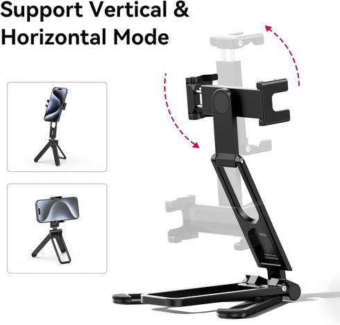 ULANZI MA26 Foldable Phone Tripod - Pocket Vlog Video Tripod Handle, Aluminium Smartphone Desk Stand, Lightweight