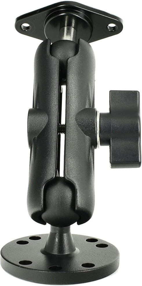VAUBORTTI 1-Inch Aluminum Ball Mount with Diamond and Round Base, AMPS Hole Pattern for Car Boat Dash Mounting