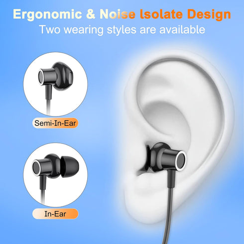 AIYIBEN 100 (Y10) Neckband Bluetooth Headphone with LED Power, Neckband Headphones Hours Playtime, in-Ear Bluetooth