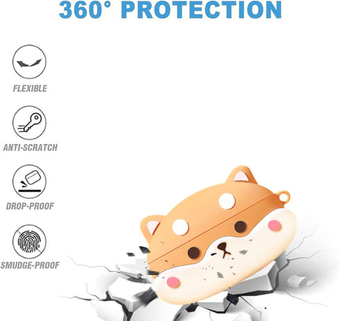 Cute Case for Beats Solo Buds (2024) with Keychain, Soft Silicone Anime Puppy Protective Cartoon Case