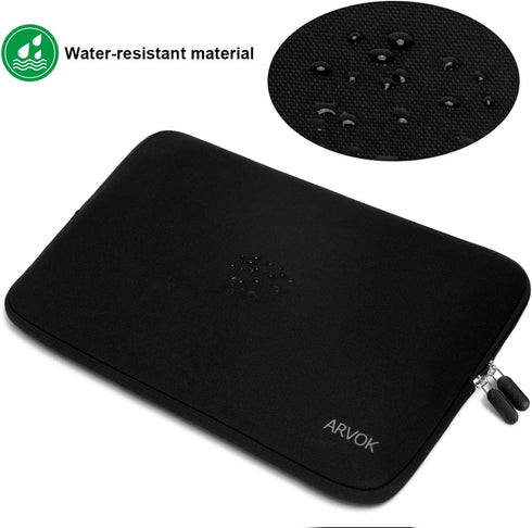 ARVOK 13-14 inch Canvas Laptop Sleeve, Water Resistant Notebook Case with Extra Bag for MacBook/HP/Dell/Lenovo/Asus