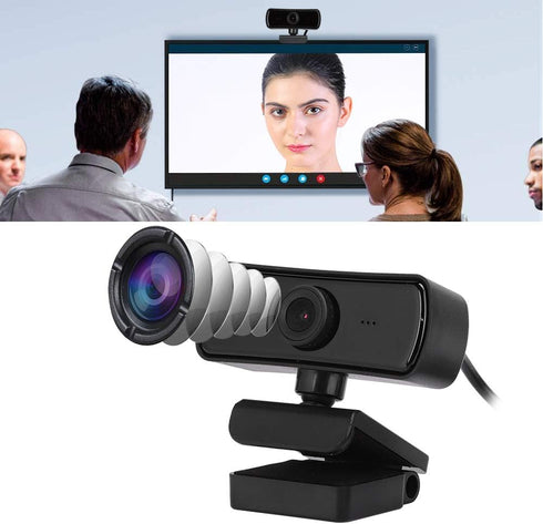 ASHATA 4K 2K 2560 1440 Webcam, Video, x Resolution, Built-in Microphone, Auto Focus, Plug and Play, Black