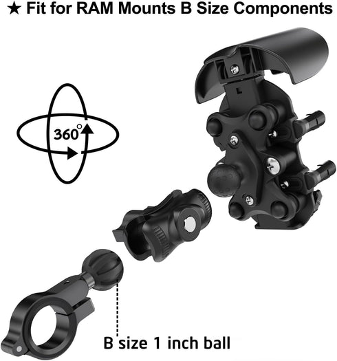 iMESTOU Anti-Vibration Motorcycle Phone Mount, Shock Damping Cellphone Holder with 720° Rotatable 1" Ball Base