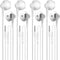 Wired Earbuds Pack of 4, in-Ear Wired Earphones with Microphone, Volume Control, Heavy Bass, Compatible with Android,