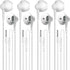 Wired Earbuds Pack of 4, in-Ear Wired Earphones with Microphone, Volume Control, Heavy Bass, Compatible with Android,