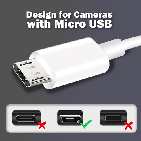 16.4ft 5M Power Extension Cable for Wyze Cam, YI Camera, Nest Cam, Blink, Netvue, Kasa Cam, Cloud Camera, Furbo Dog, Arlo Q, USB to Micro USB Extension Charging and Data Sync Cord by ANLINK