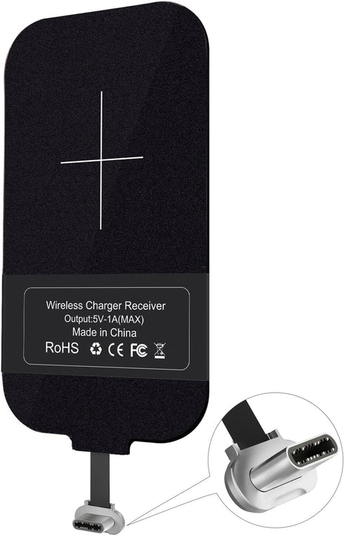 Nillkin Qi Receiver USB C, Thin Wireless Charging Receiver for Galaxy A51/A20E/A20, Pixel 2 and Other Type-C Android