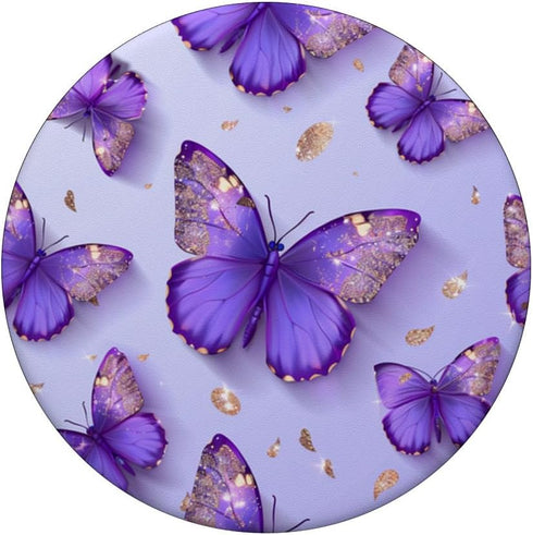 Purple Butterflies Pattern PopSockets Standard PopGrip