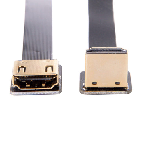 JSER CYFPV Down Angled 90 Degree HDMI Male to Female FPC Flat Cable for HDTV Multicopter Aerial Photography (0.2m)