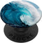 Blue Ocean Waves Sunny Beach Design On Black PopSockets PopGrip: Swappable Grip for Phones & Tablets