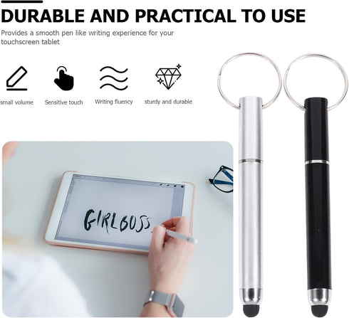 Mikikit Mini Stylus Pen, 24 Pcs Keychain Stylus Pen, Ballpoint Pen, Tablet Stylus, Touchscreen Stylus Pen with Keyring