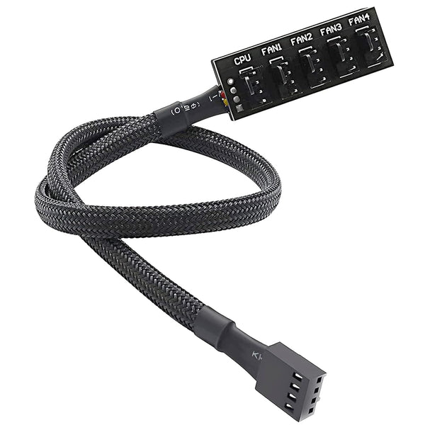 ThreeBulls PWM Fan Hub, PC CPU Cooling 4 PIN/3PIN Power Fan Extension Cable