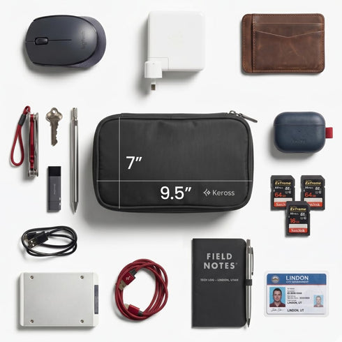 Keross Cable Organizer Bag for Travel with Removable Dividers Electronics Organizer Case for Chargers, Cables, Power