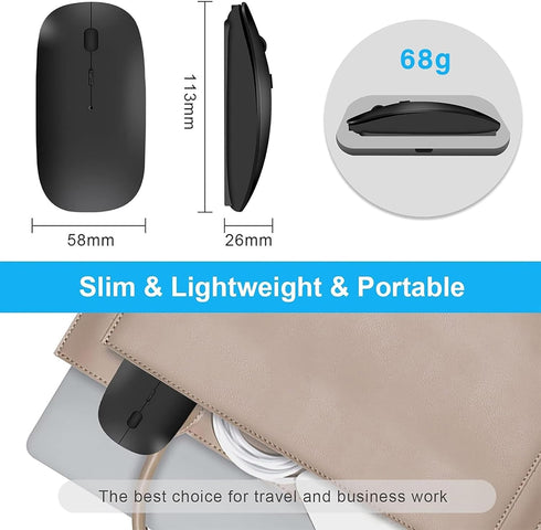 Bluetooth Wireless USB C Mouse, Rechargeable for MacBook Pro, Wireless Type C Mouse for Apple and Surface Pro