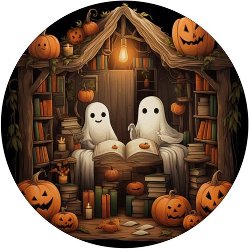 Cute Ghosts Reading Books Halloween Librarian Book Lover PopSockets Standard PopGrip