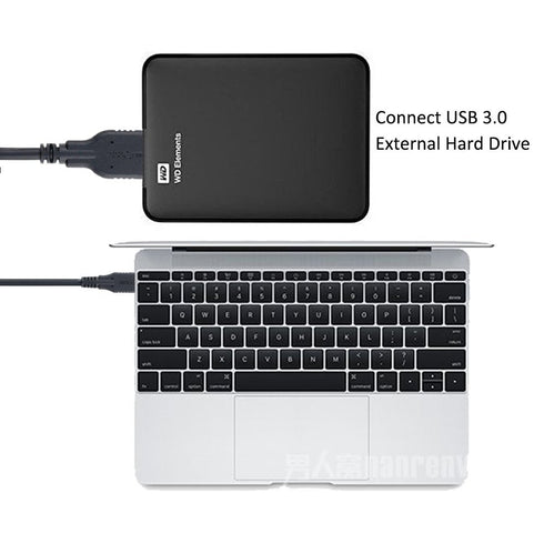 QCEs External Hard Drive Cable to USB C - 3.3FT for WD My Passport, Compatible with iPhone, MacBook, PC