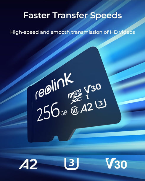 REOLINK 256GB microSDXC Memory Card, Up to 100MB/s, 4K UHD, Fully Compatible with Reolink Security Camera