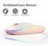 Uiosmuph LED Wireless Mouse - G12 Slim Rechargeable Silent Mouse with Receiver and Type C Adapter