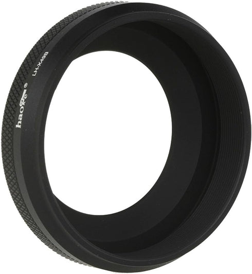Haoge LH-X49B 2in1 All Metal Ultra-thin Lens Hood with Adapter Ring Set for Fuji X100 Series & FinePix X70 Black