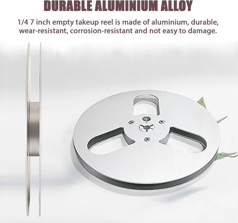 FOLOSAFENAR 1/4 Inch 7 Inch 3 Hub Empty Reel to Reel Take-up Reel - Universal Holes Aluminum Alloy Opening Part, Low