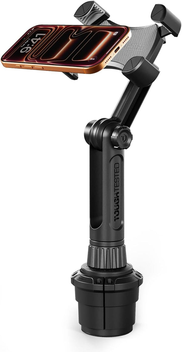 ToughTested Boom Cup Holder Phone Holder for Car - Adjustable Cell Phone Mount,