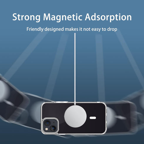 Magnetic Case Compatible with iPhone 13 Mini, Transparent Anti-Scratch Back Shockproof Protective Slim Thin Phone Case