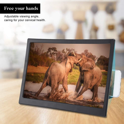 T angxi 12'' 3D Curved Screen Magnifier, HD Mobile Video Movie Smartphone Screen Amplifier Projector Cell phne Stand