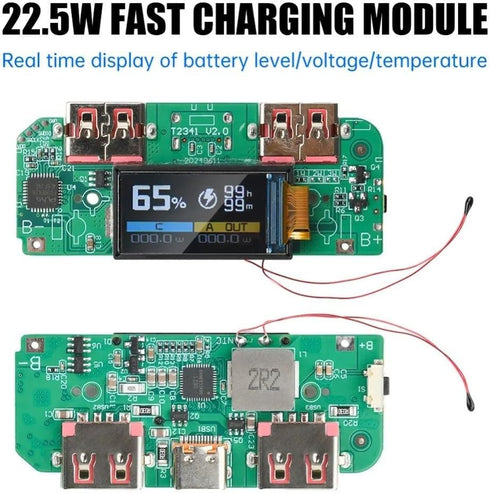 UrbanHui 22 5W USB Power Bank Module Fast Charging Stepdown Converter With Integrated Protection Circuits, Multiple