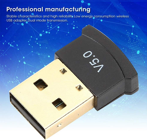 USB Bluetooth 5.0 Adapter, Low Power Wireless Audio Music Stereo Receiver for TV, Computer, Laptop.