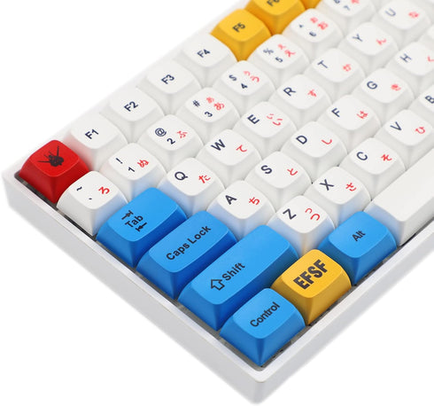 YMDK PBT Keycaps ZDA, Similar to XDA Japanese Keycap Dye Sub for MX Keyboard 104 87 GK61 96 84 GK64 68 Key Caps (123