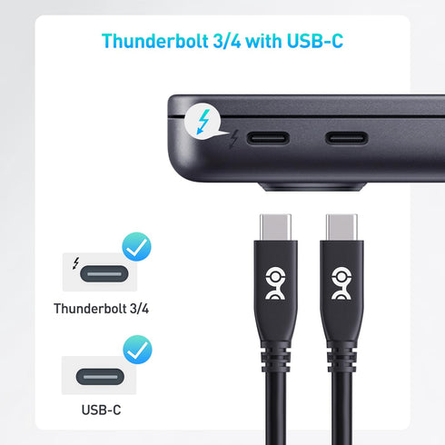 Cable Matters USB4 Cable 2.6 ft, 40Gbps, 8K Video, 240W Charging, PD 3.1, Thunderbolt 4, Compatible with iPhone 15 Pro
